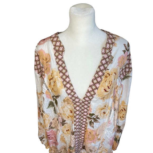 Maaji‎ Afrodita Macy Tunic Cover Dress Women's Sz Large Beach Swim Coverup Flowy - Picture 2 of 13